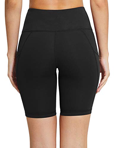 Sudawave - Pantalones cortos deportivos para mujer, con bolsillos laterales, mujer, negro, large