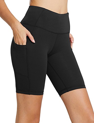 Sudawave - Pantalones cortos deportivos para mujer, con bolsillos laterales, mujer, negro, large