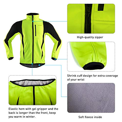 SUKUTU Chaqueta de Ciclismo para Hombre, Impermeable, a Prueba de Viento, Jersey de Bicicleta, Abrigo térmico cálido MTB, Rompevientos