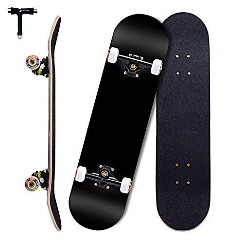 Sumeber Skateboards - Tabla de skate 80 x 20 cm, doble patada para adultos, para principiantes, monopatín completo para adolescentes, niñas, niños y adultos como cumpleaños