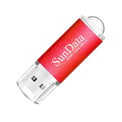 SunData Memorias USB 3 Piezas 32GB PenDrives 32GB Unidad Flash USB2.0 Pen Drive con Luz LED (3 Colores: Negro Azul Rojo)