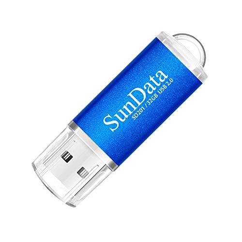 SunData Memorias USB 3 Piezas 32GB PenDrives 32GB Unidad Flash USB2.0 Pen Drive con Luz LED (3 Colores: Negro Azul Rojo)