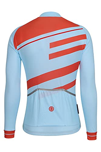 SUNDRIED Mujer Camiseta de Ciclismo Retro Manga Larga Bicicleta de Pista Camiseta de Ciclismo Mujer Azul Camiseta de Bicicleta de Montaña (Azul, XS)