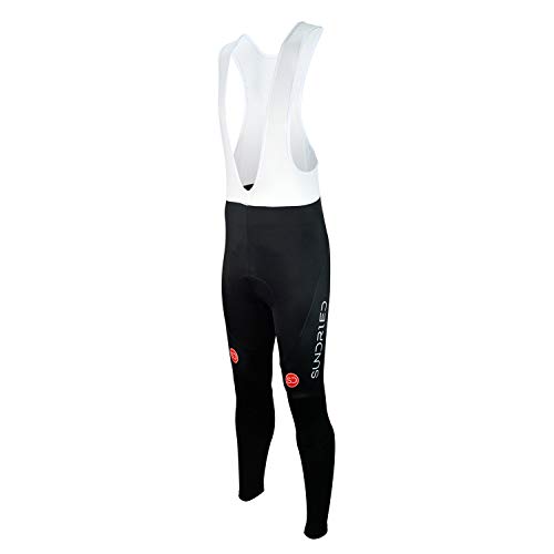 SUNDRIED para Hombre Babero de Ciclo Medias Bicicleta de Carretera Acolchado Pantalones del Babero de Bicicletas de montaña Ropa (Negro, M)