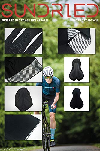 SUNDRIED Telas Carretera Hombre Negro Acolchado de Ciclo del Babero de Primera Calidad Ropa de Ciclo de los Hombres de Lujo Italiana y MTB (Negro, XXL)