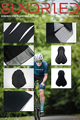 SUNDRIED Telas Carretera Hombre Negro Acolchado de Ciclo del Babero de Primera Calidad Ropa de Ciclo de los Hombres de Lujo Italiana y MTB (Negro, XXL)