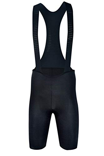 SUNDRIED Telas Carretera Hombre Negro Acolchado de Ciclo del Babero de Primera Calidad Ropa de Ciclo de los Hombres de Lujo Italiana y MTB (Negro, XXL)