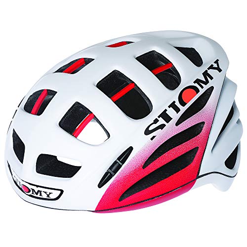 Suomy Gun Wind Casco para bicicleta, Blanco/rojo, M