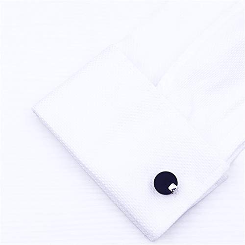 SuoSuo GWTRY Camiseta Mana para Maneras para Mens Marca Negro Pan PUBLICA Venta al por Mayor Botón Redonda de Lujo de Lujo Huéspedes (Color : Negro)