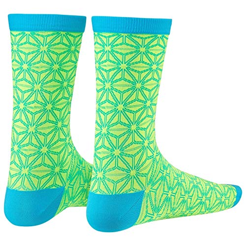 Supacaz SupaSox Asanoha - Calcetines, S, Neon Yellow/Neon Blue