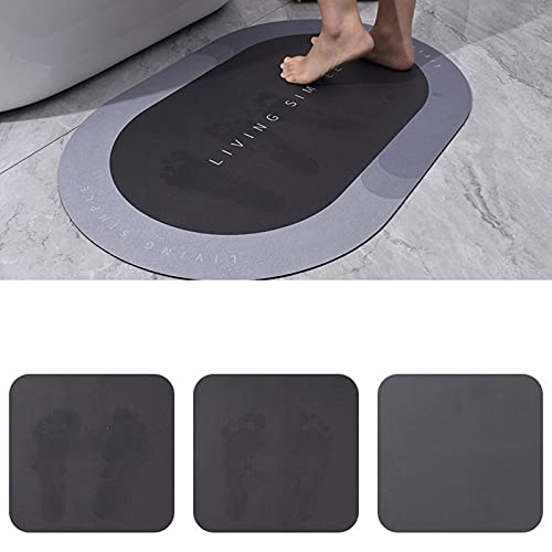 Super Absorbent Floor Mat,alfombrilla Súper Absorbente,alfombra De Baño Espuma,microfiber Bath Mats for Bathroom Non-Slip, Super Absorbent Quick-Dry Resist Dirt Entrance Rug Indoor Door Ma（grey）