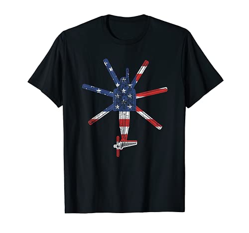 Super Stallion American Flag Helicóptero militar CH53 Camiseta