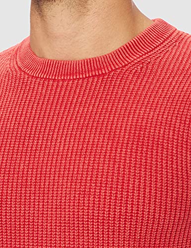 Superdry Academy DYED Textured Crew Sudadera, Washed Campus Red, L para Hombre