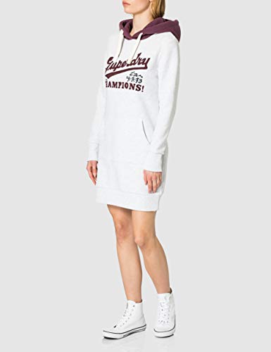 Superdry Collegiate Varsity Sweat Dress Vestido, Ice Marl, S para Mujer