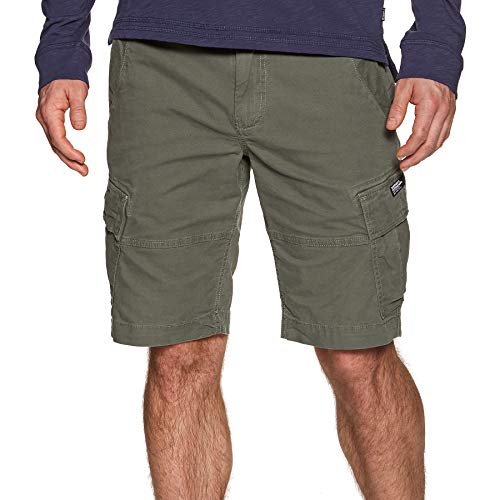 Superdry Core Cargo Shorts Pantalones Cortos, Verde (Draft Olive L1L), 34W para Hombre