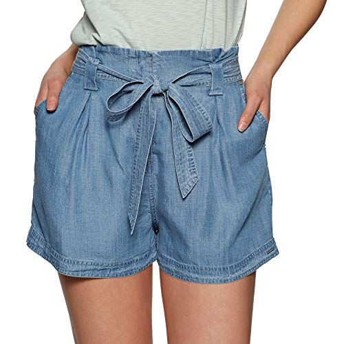 Superdry Desert Paper Bag Shorts Pantalones Cortos, Azul (Indigo Light Q9q), L para Mujer