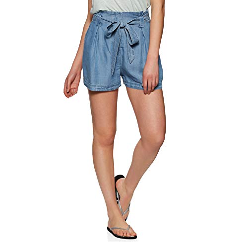 Superdry Desert Paper Bag Shorts Pantalones Cortos, Azul (Indigo Light Q9q), L para Mujer