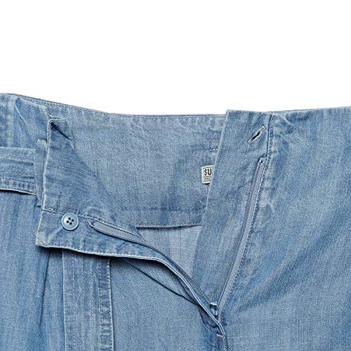 Superdry Desert Paper Bag Shorts Pantalones Cortos, Azul (Indigo Light Q9q), L para Mujer