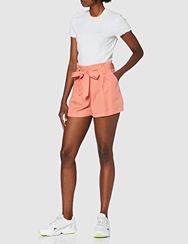 Superdry Desert Paper Bag Shorts Pantalones Cortos, Naranja (Pomegranate Ok5), XS para Mujer