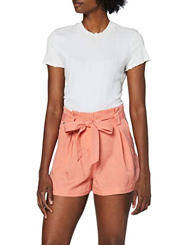 Superdry Desert Paper Bag Shorts Pantalones Cortos, Naranja (Pomegranate Ok5), XS para Mujer