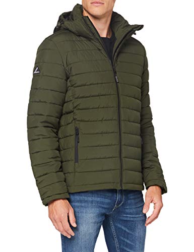 Superdry Hooded Fuji Jacket Chaqueta Acolchada, Caqui del ejército, XXL para Hombre