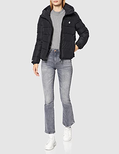 Superdry Hooded Spirit Sports Puffer Chaqueta, Negro, L para Mujer