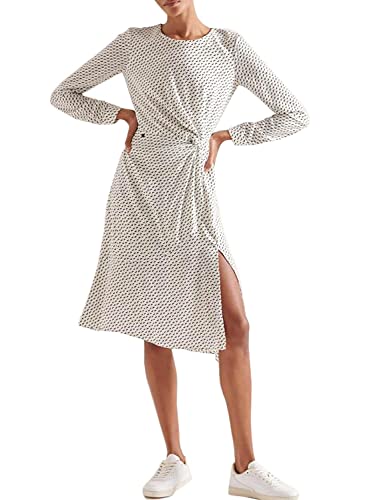 Superdry LS ECOVERO Twist Dress Vestido, Estampado Sonriente, L para Mujer