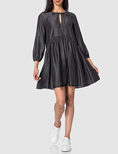 Superdry LS Tencel Dress Vestido, Black Wash, XL para Mujer