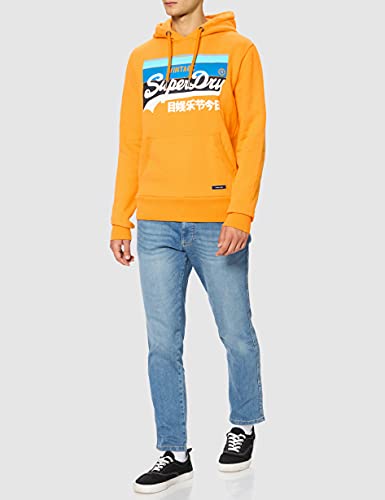 Superdry M2011136a VL Cali Stripe-Sudadera con Capucha, Utah Gold, Large para Hombre