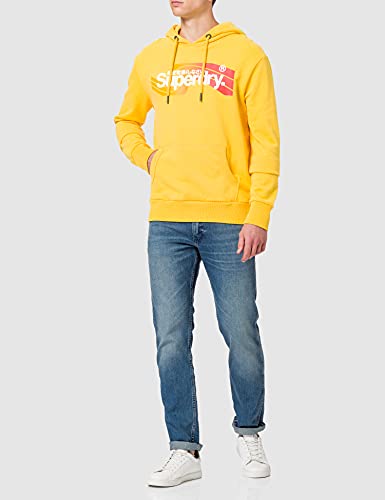 Superdry M2011736a CL Cali-Sudadera con Capucha, Springs Amarillo, Small para Hombre