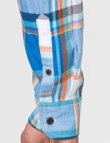 Superdry M4010347A Camisa Abotonada, Chambray Blue Check, L para Hombre