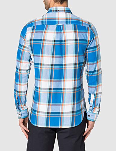 Superdry M4010347A Camisa Abotonada, Chambray Blue Check, L para Hombre