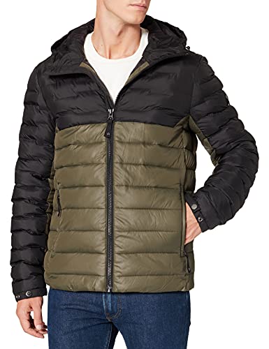 Superdry Radar Quilt Mix Padded Jacket Chaqueta, Verde Caqui, XXL para Hombre