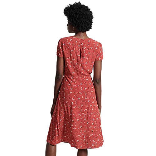 Superdry Studios Woven Midi Day Dress Vestido Casual, Perrine Floral Red, S para Mujer