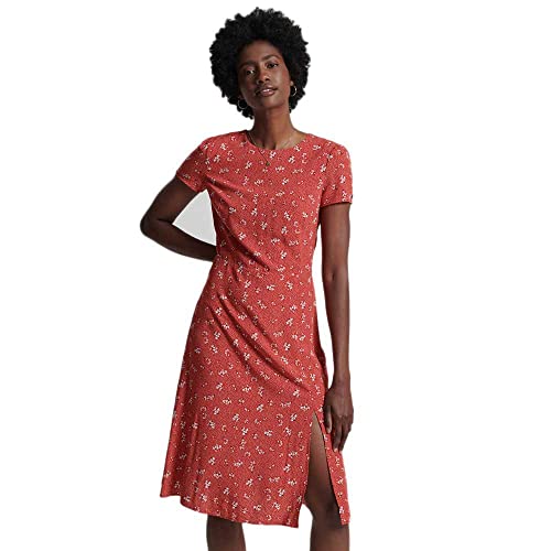 Superdry Studios Woven Midi Day Dress Vestido Casual, Perrine Floral Red, S para Mujer