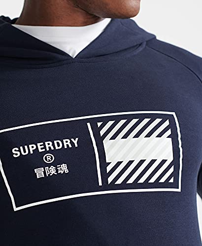 Superdry Sudadera con Capucha, Azul Marino, M para Hombre