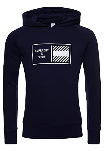 Superdry Sudadera con Capucha, Azul Marino, M para Hombre