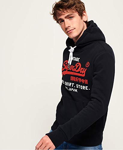 Superdry Sweat Shirt Shop Duo Hood suéter, Azul (Eclipse Navy 98T), S para Hombre