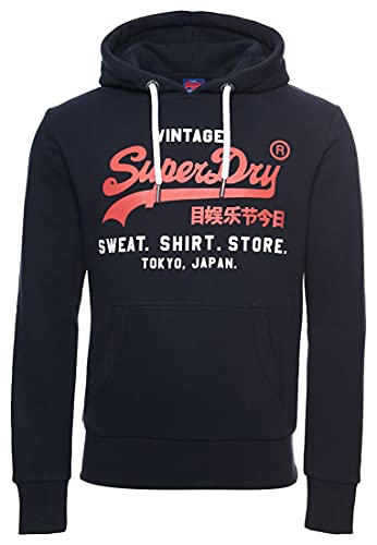 Superdry Sweat Shirt Shop Duo Hood suéter, Azul (Eclipse Navy 98T), S para Hombre