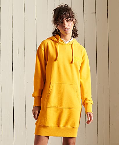 Superdry Tonal City Hood Dress Vestido Casual, Springs Amarillo, M para Mujer