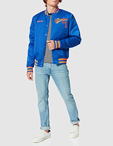 Superdry Varsity Bomber Chaqueta, Mazarine Blue, L para Hombre