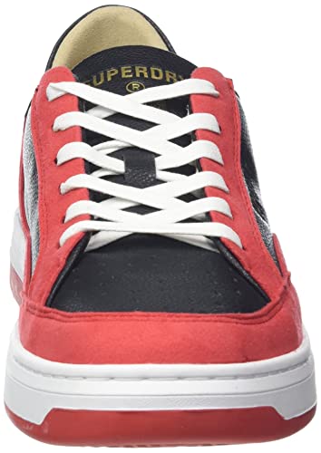 Superdry Vegan Basket Ov Low Trainer, Zapatillas Hombre, Bison Black Americana Red, 41 EU