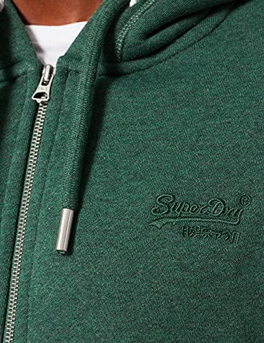 Superdry Vintage Logo Emb Ziphood BB Sudadera con Capucha, Heritage Pine Green, XL para Hombre