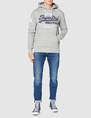 Superdry VL NS Hood Sudadera con Capucha, Marga Gris, M para Hombre