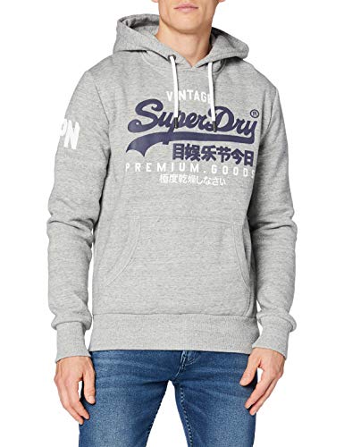 Superdry VL NS Hood Sudadera con Capucha, Marga Gris, M para Hombre