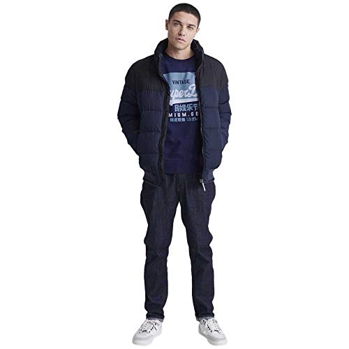 Superdry VL O Crew Sudadera, Azul (Rich Navy Adq), M para Hombre