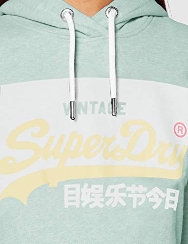 Superdry VL O Pastel Hood Sudadera con Capucha, Verde Poco Profundo, XS para Mujer