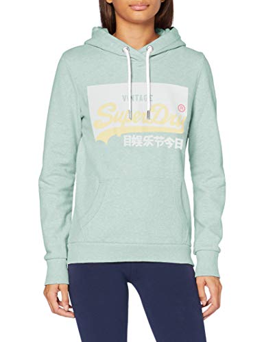 Superdry VL O Pastel Hood Sudadera con Capucha, Verde Poco Profundo, XS para Mujer