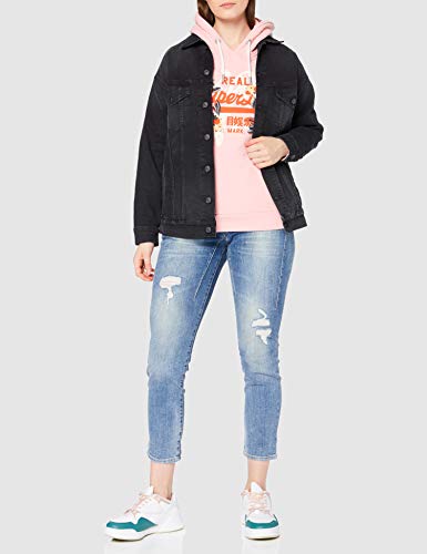 Superdry VL Rising Sun Hood BR Sudadera con Capucha, Ballet Pink, 8 para Mujer