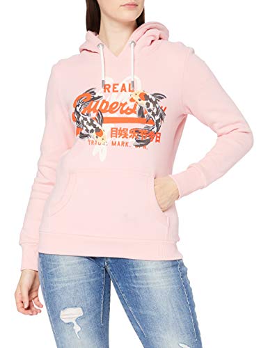 Superdry VL Rising Sun Hood BR Sudadera con Capucha, Ballet Pink, 8 para Mujer